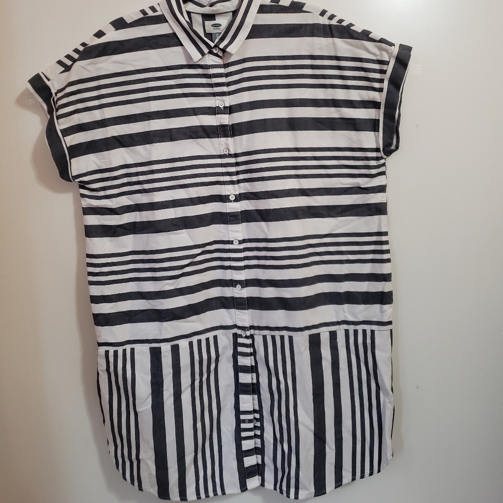 Old Navy xl (TG) t-shirt dress blue white striped.